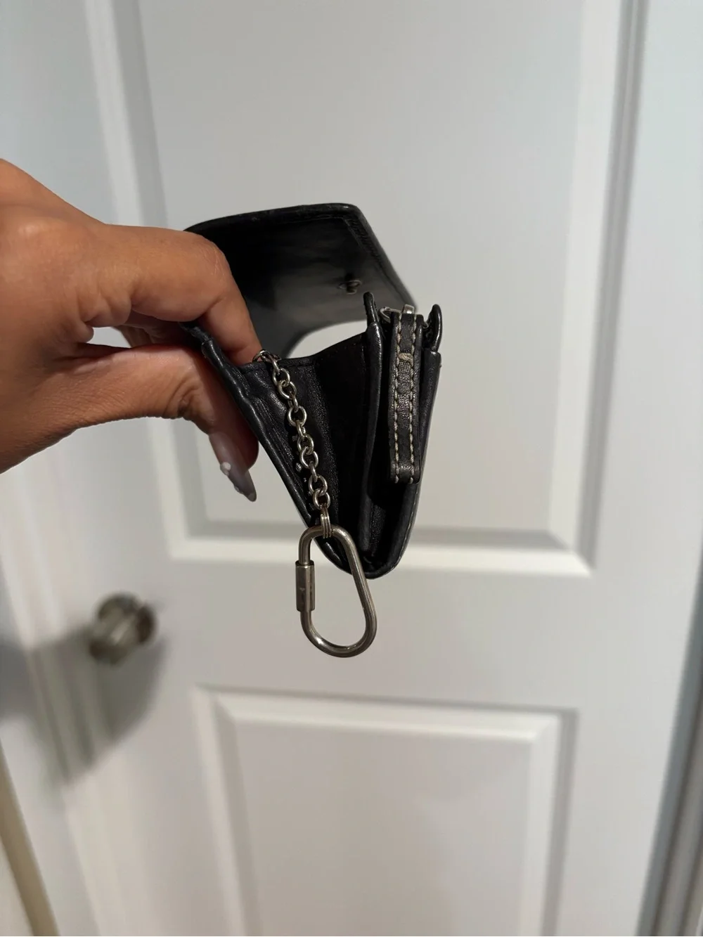 COACH Vintage Black Leather Trifold Wallet